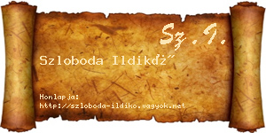 Szloboda Ildikó névjegykártya